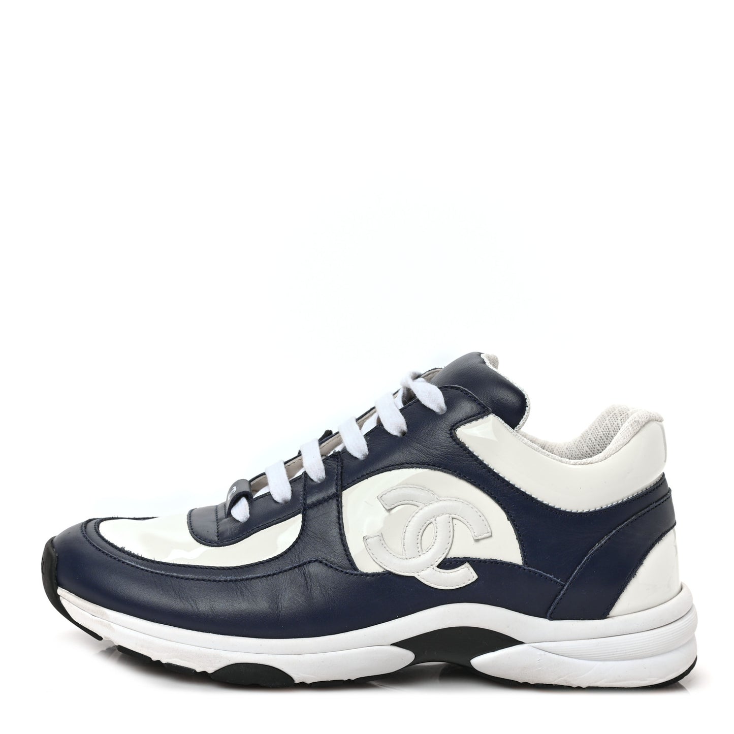 Patent Calfskin CC Sneakers 39.5 Navy White
