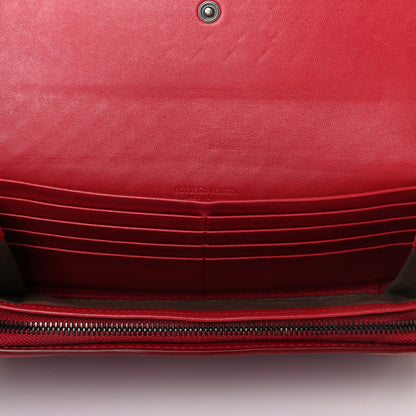 Bottega Veneta Nappa Intrecciato Continental Wallet Red 4 of 4