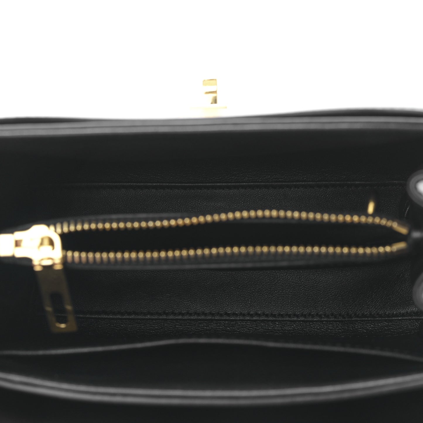 Satinated Calfskin Mini 16 Top Handle Bag Black