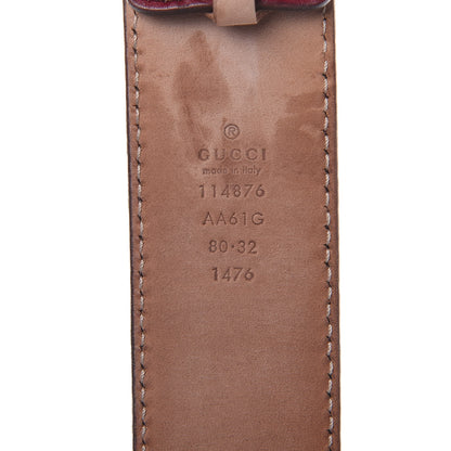 Gucci Guccissima Signature Interlocking G 40mm Belt 80 32 Scarlatto 4 of 7