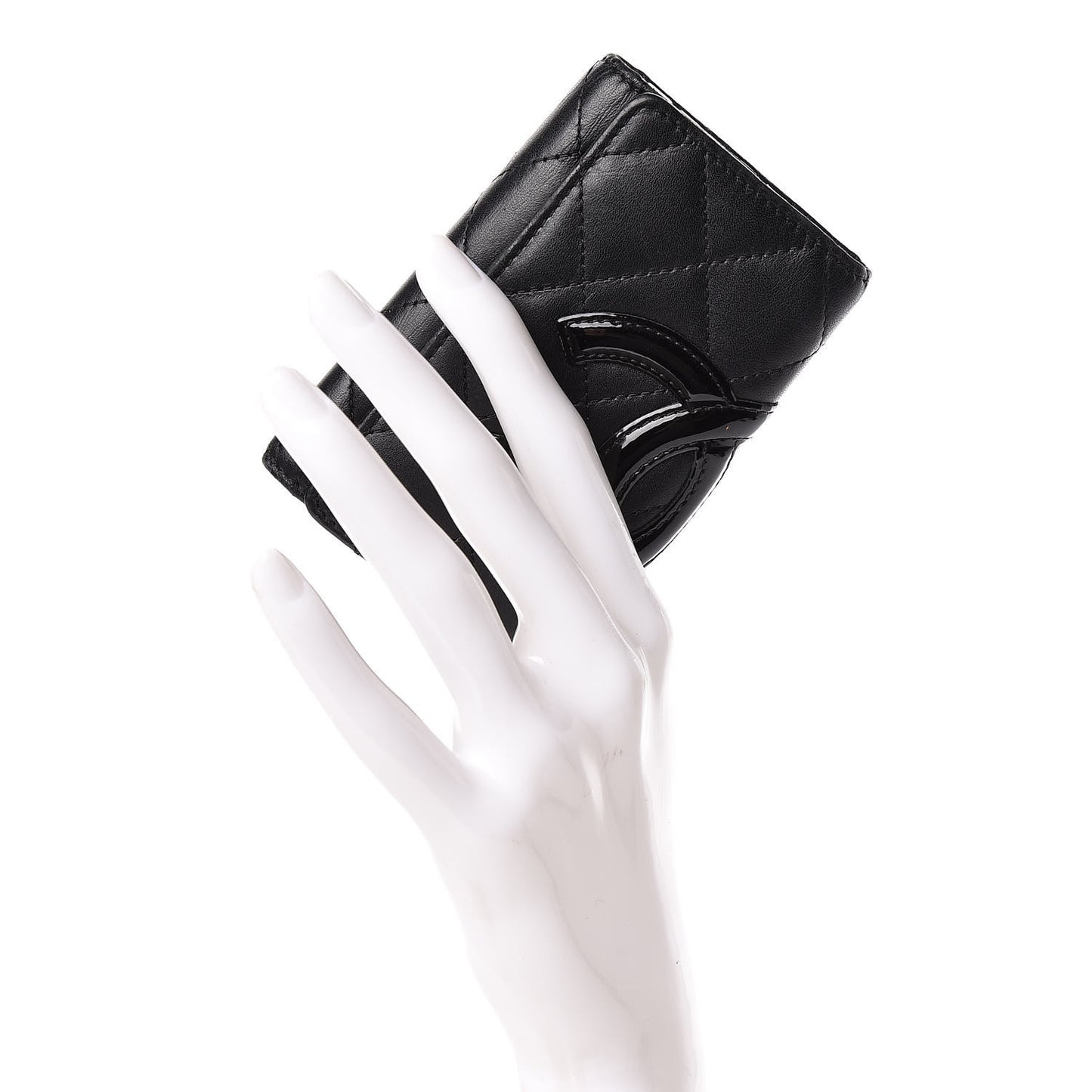 Calfskin Quilted Cambon 6 Key Holder Black