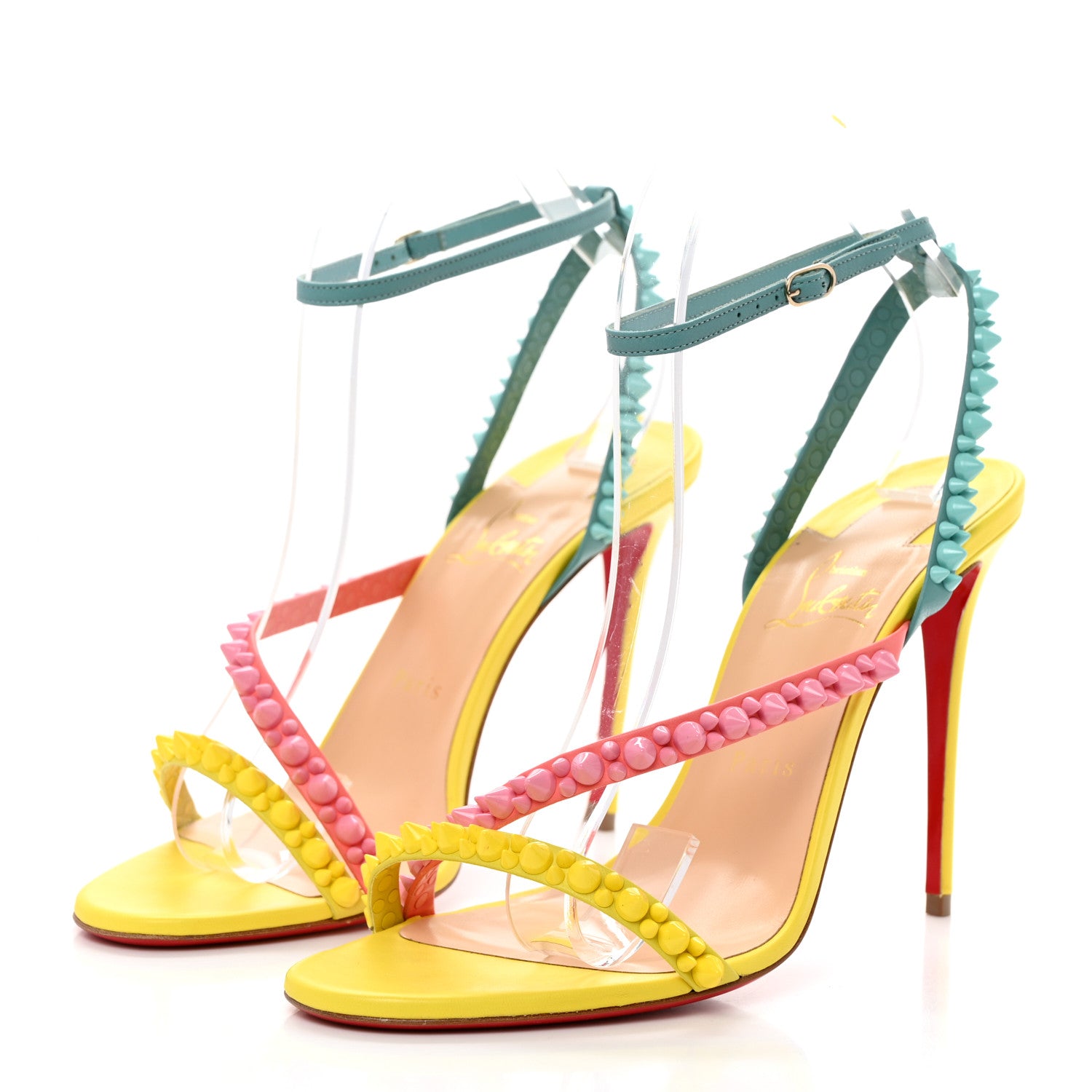 Christian Louboutin Nappa Spikes Mafaldina 100 Sandals 40.5 Multi 3 of 8