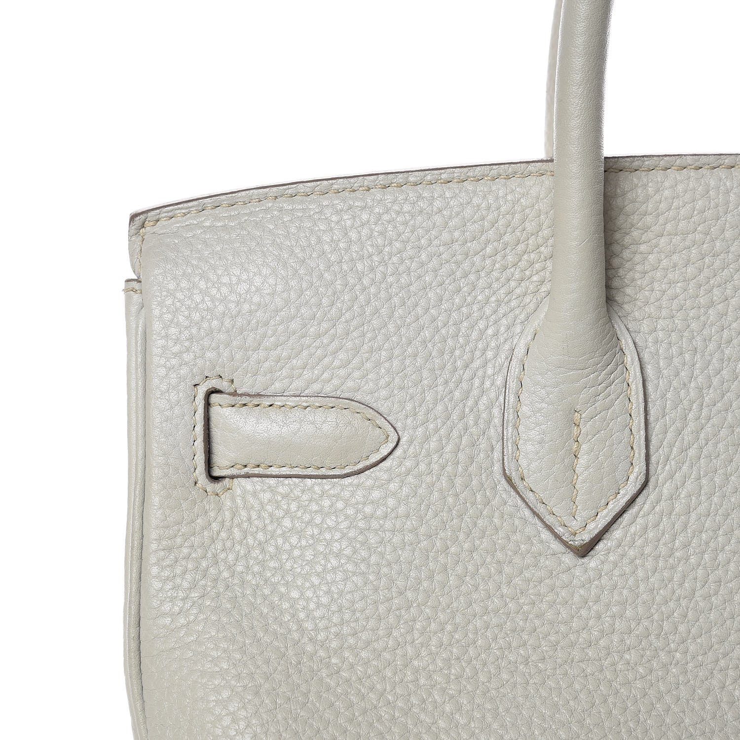 Hermes Taurillon Clemence Lizard Club Birkin 30 Gris Perle White Mykonos 9 of 38