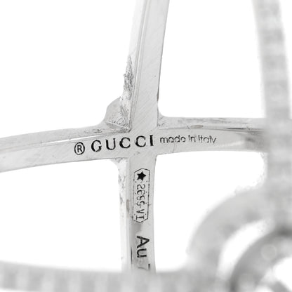 Gucci 18K White Gold Diamond Running G Cross Ring 50 5.5 4 of 4
