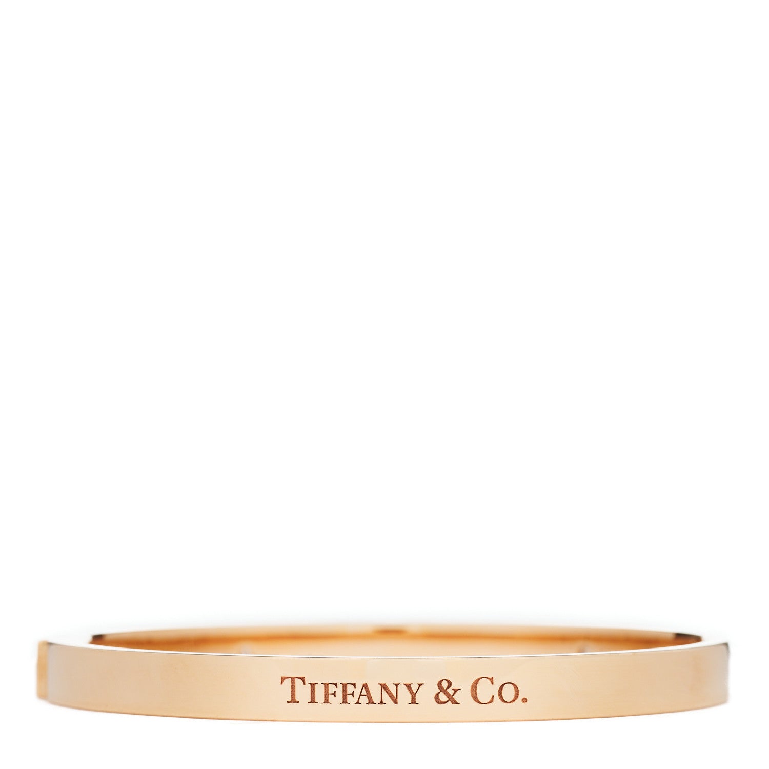 Tiffany 18K Rose Gold Diamond Hinged Bangle Bracelet 2 of 4