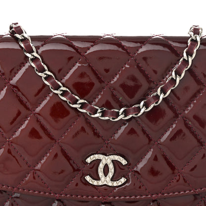 Chanel Patent Quilted Brilliant Wallet On Chain WOC Red 16 of 25
