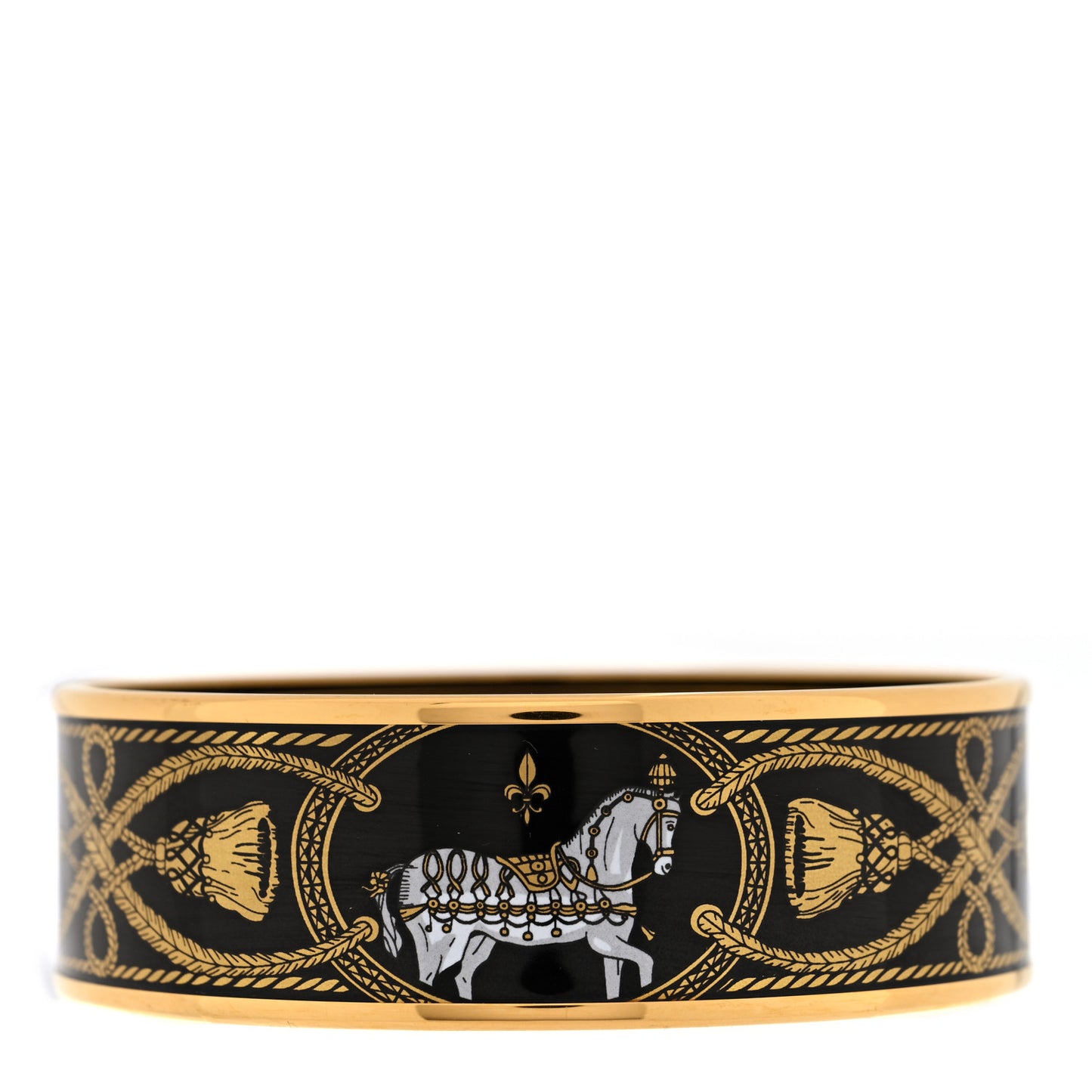 Enamel Printed Wide Grand Apparat Bracelet 65 Black