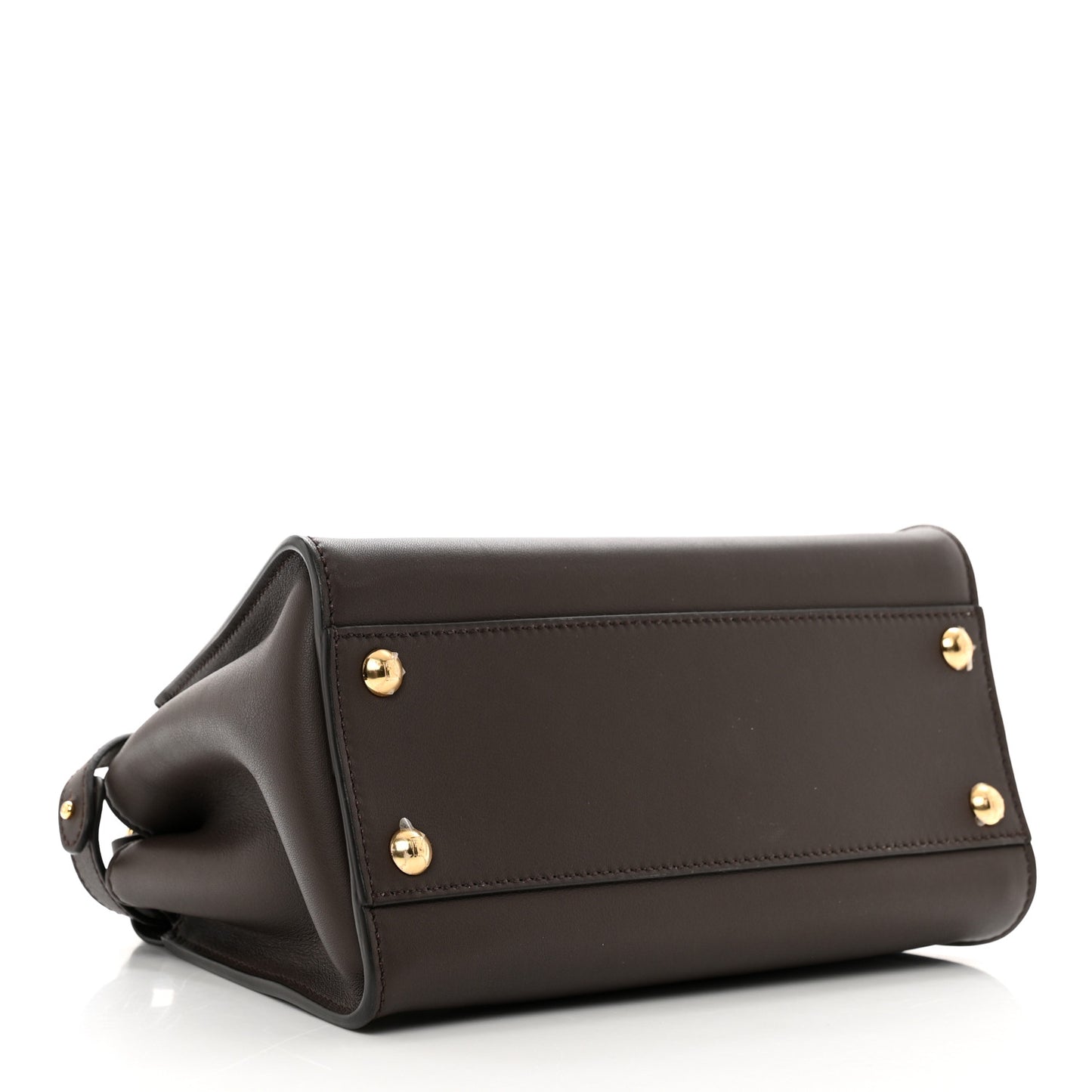 Vitello Seta Suede FF Mini Peekaboo Iconic Satchel Chocolate Sigaro Marrone