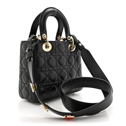 Christian Dior Lambskin Cannage Small Lucky Badges My Lady Dior Black 3 of 11