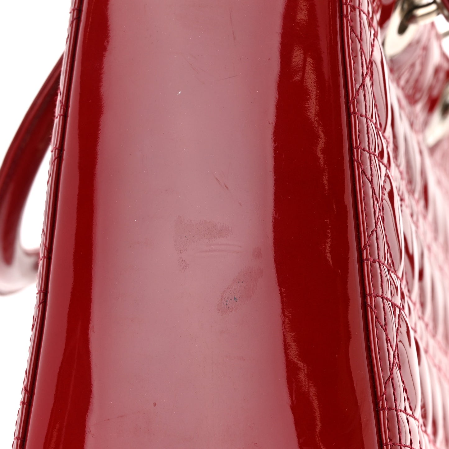 Patent Cannage Large Lady Dior Red