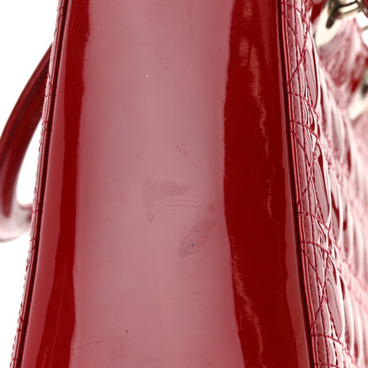 Christian Dior Patent Cannage Large Lady Dior Red 15 of 19