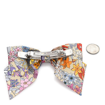 Hermes Silk Twill Planifleurs Grenelle Bloom Hair Clip PM Beige 2 of 5