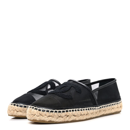 Chanel Mesh Grosgrain CC Espadrilles 38 Black 4 of 10