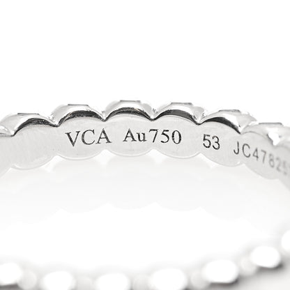 Van Cleef & Arpels 18K White Gold Small Perlee Ring 53 6.5 4 of 5