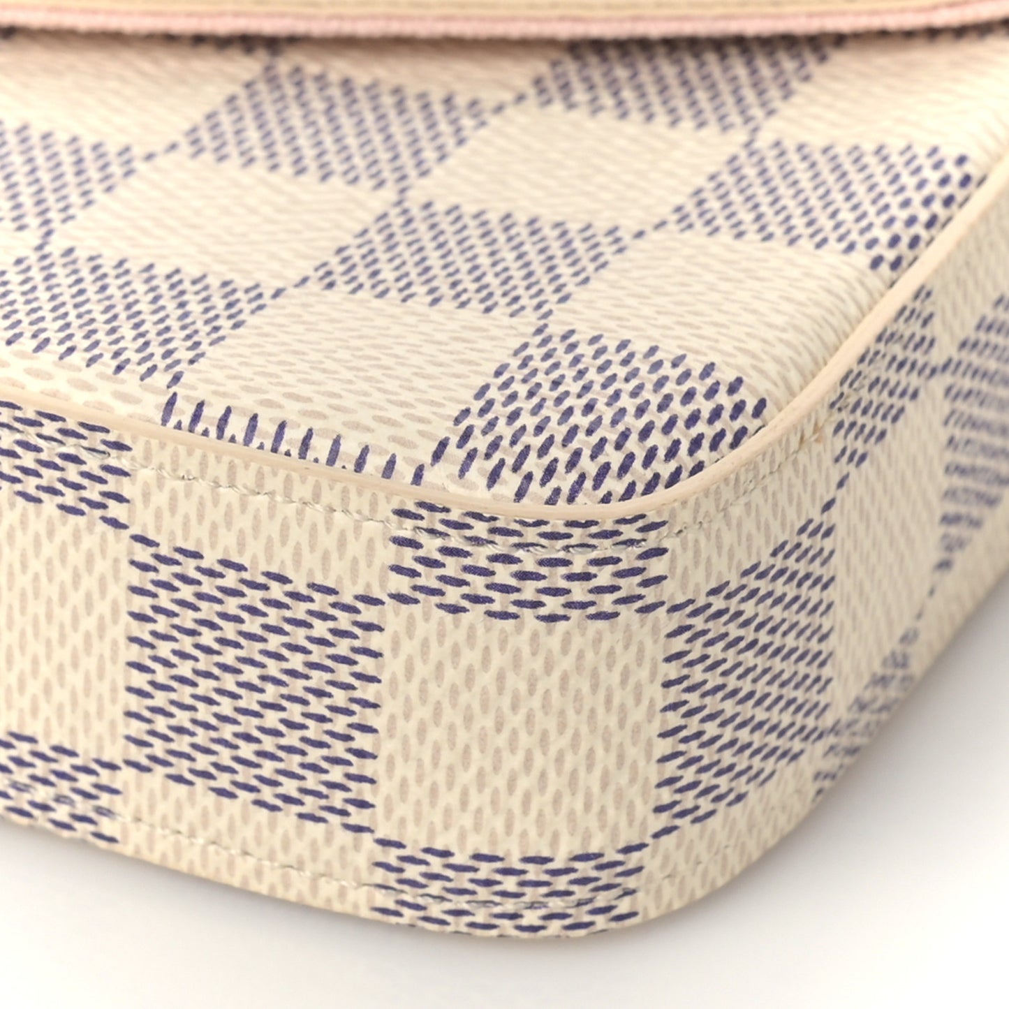 Damier Azur Pochette Felicie Chain Wallet Rose Ballerine