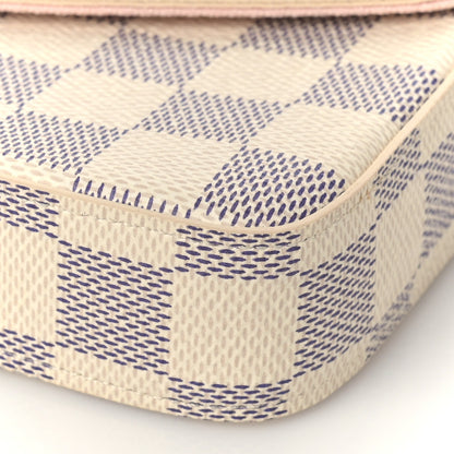 Louis Vuitton Damier Azur Pochette Felicie Chain Wallet Rose Ballerine 8 of 9