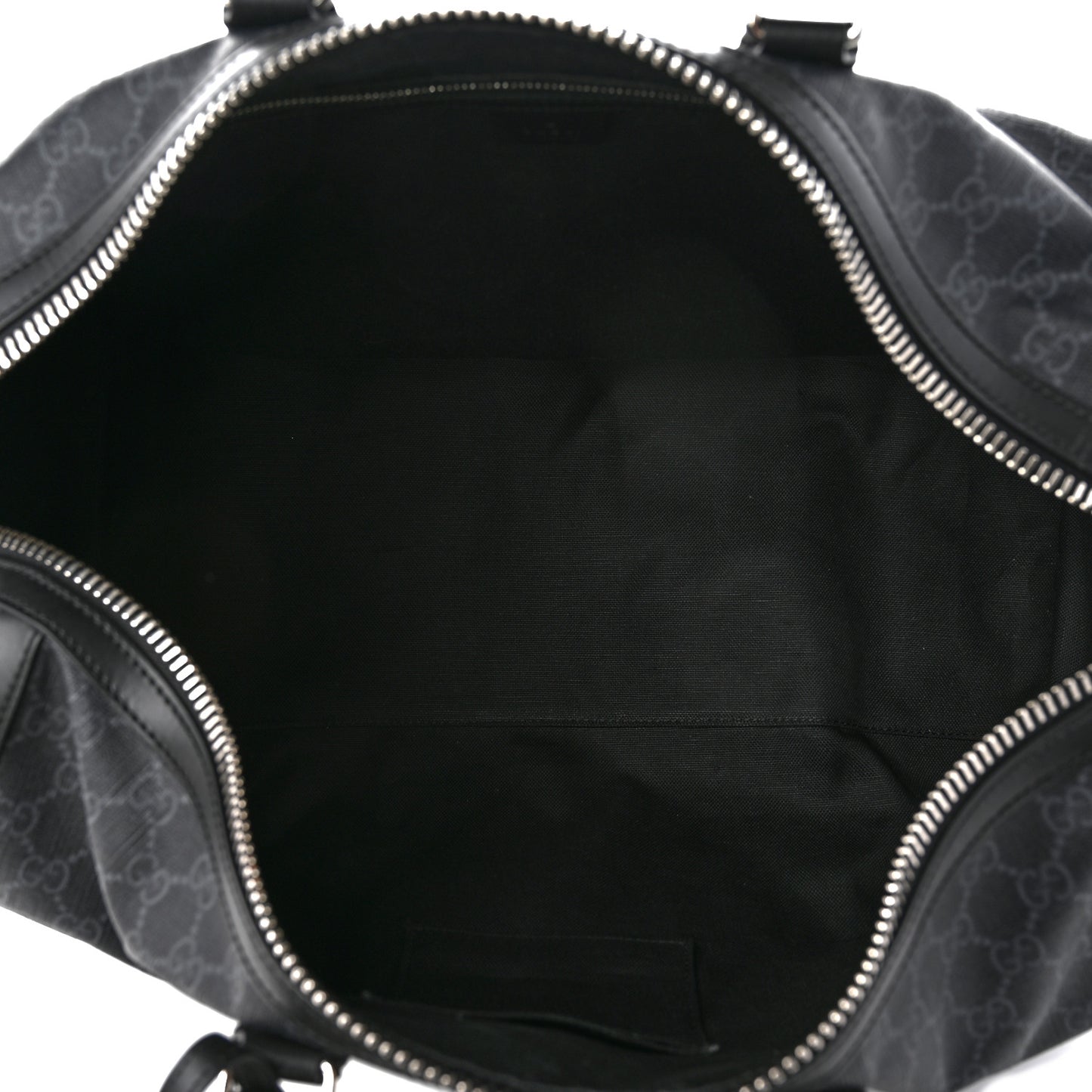 Soft GG Supreme Calfskin Web Medium Carry On Duffle Bag Black Grey