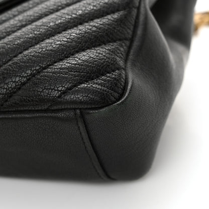 Saint Laurent Sheepskin Matelasse Chevron Monogram Medium College Bag Black 16 of 19