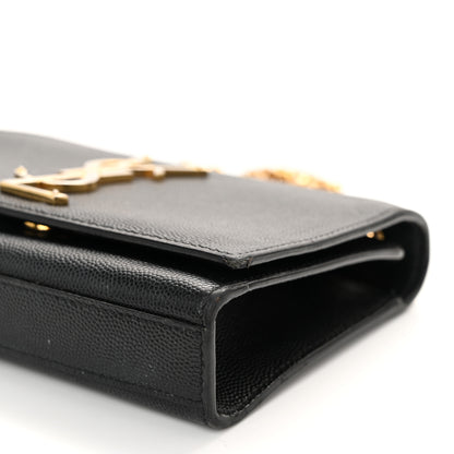 Saint Laurent Grain De Poudre Small Monogram Kate Satchel Black 9 of 11