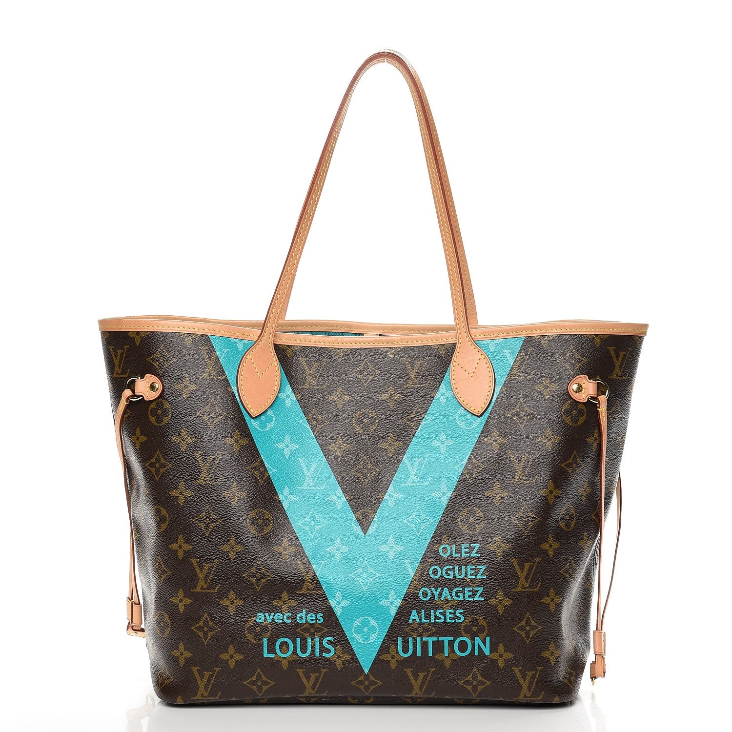 Louis Vuitton Monogram V Neverfull MM Turquoise 11 of 17