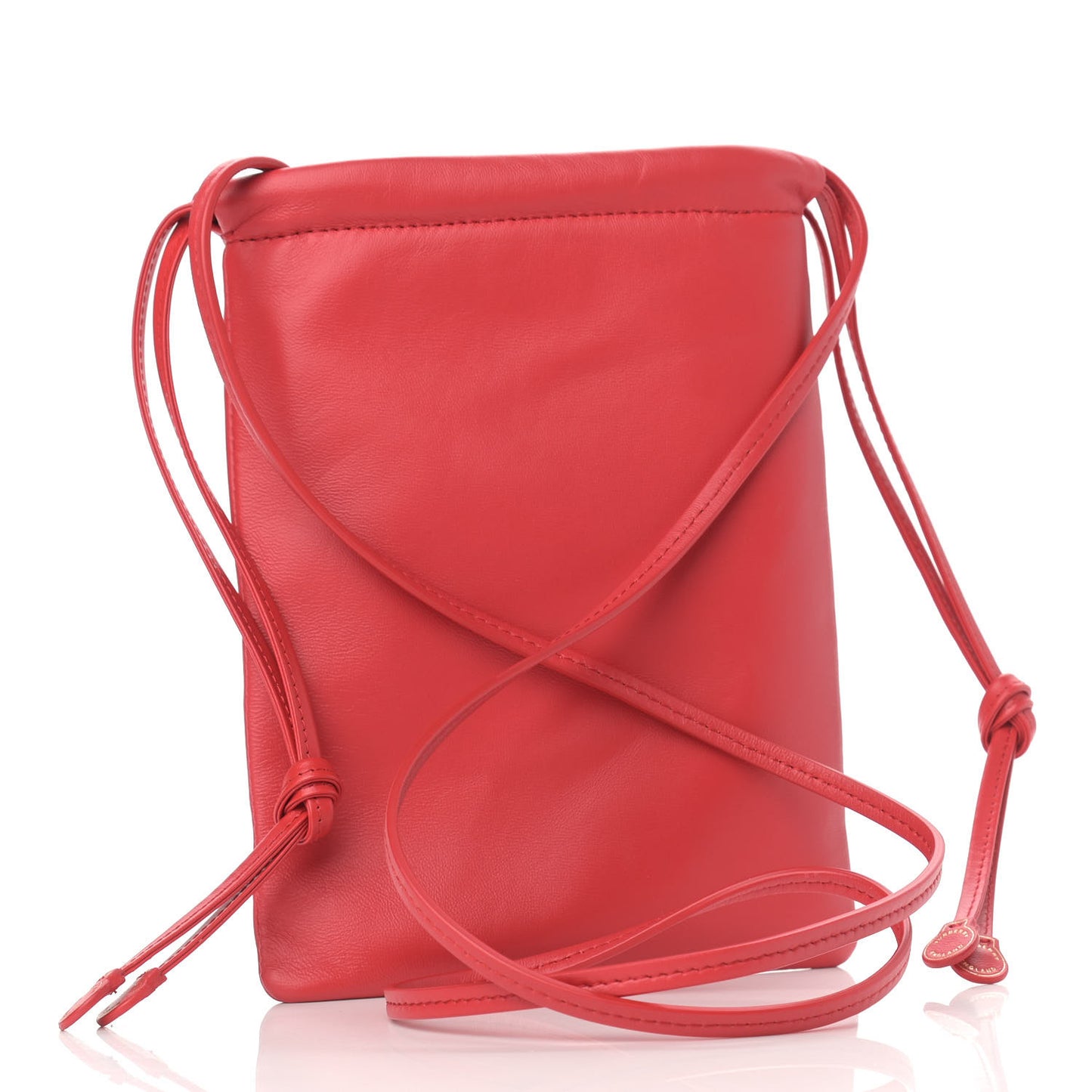 Calfskin Small Drawcord Pouch Red