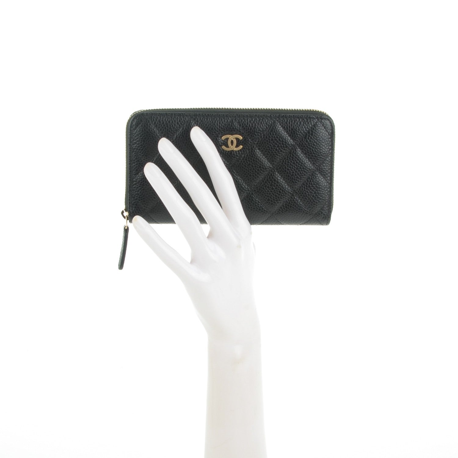 Chanel Caviar Quilted Small Zip Around Wallet Black 2 of 8