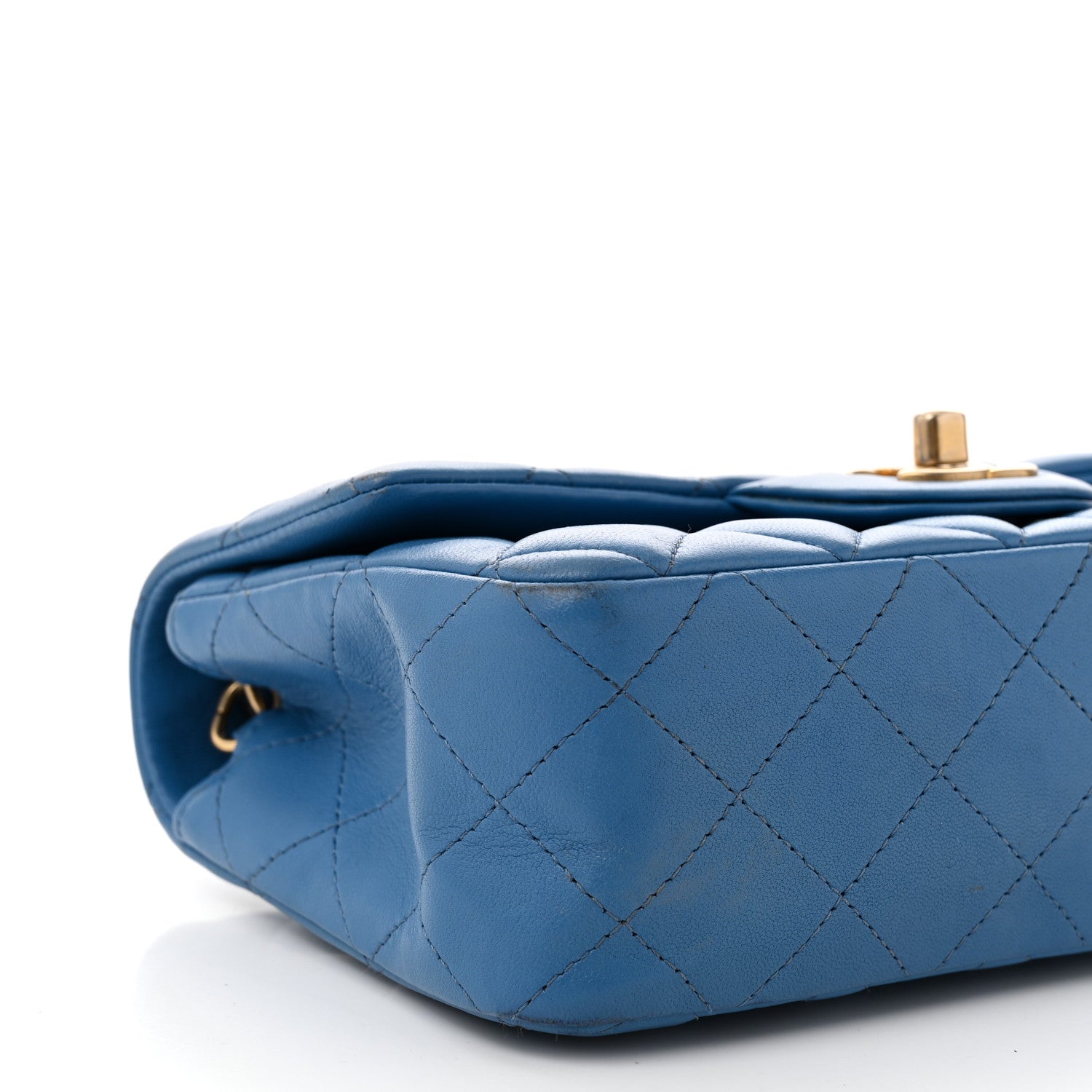 Chanel Lambskin Quilted Mini Rectangular Flap Blue 9 of 14