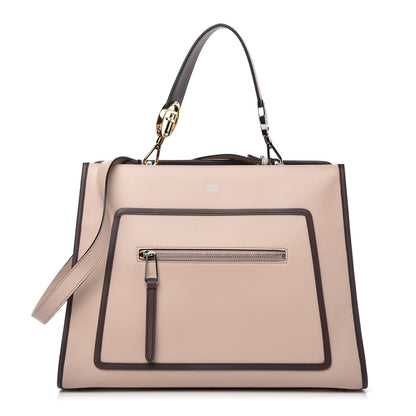 Fendi Vitello Century Opaco F is Fendi Bi-Color Regular Runaway Satchel Soap Moresco 1 of 11