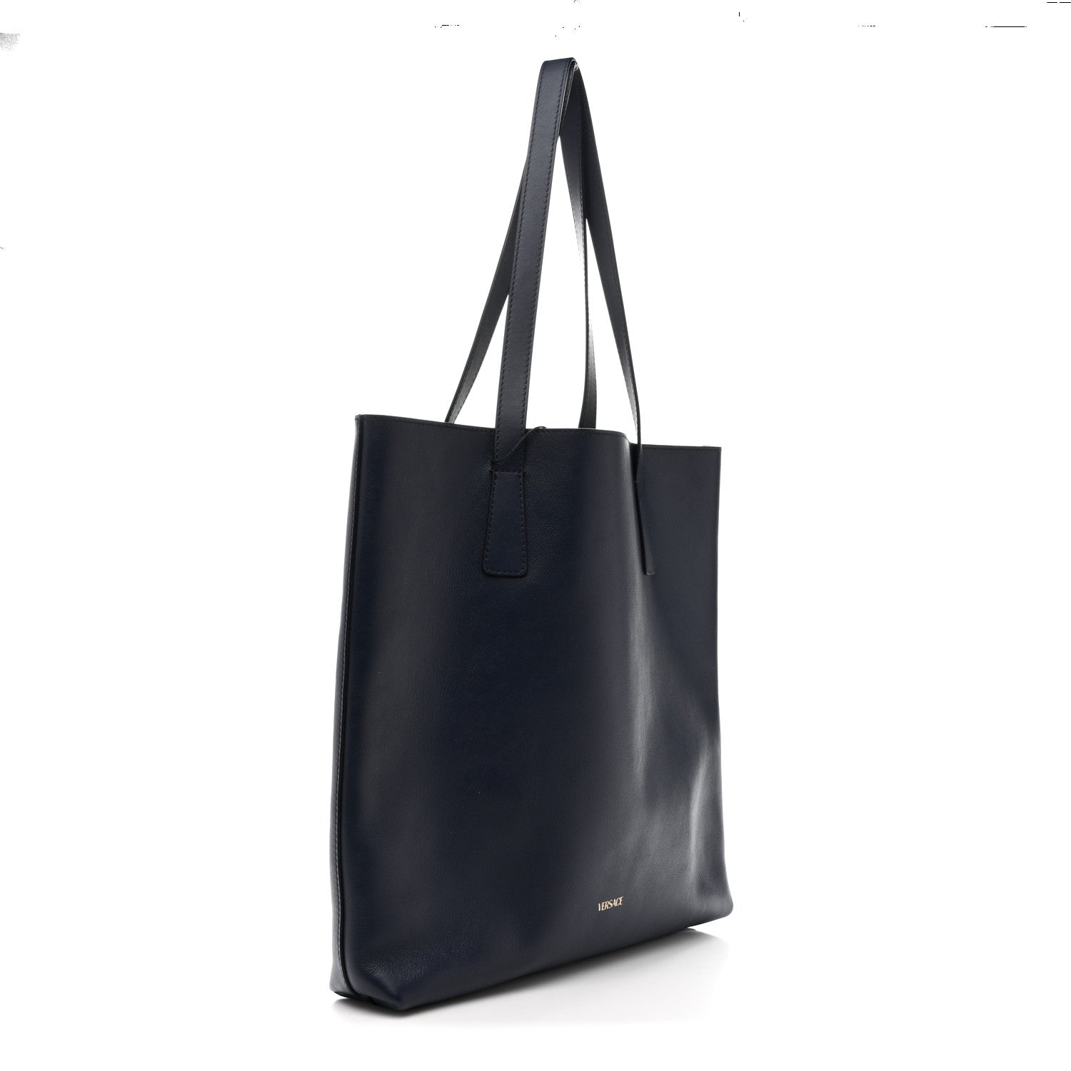 Versace Smooth Calfskin La Medusa Tote Bag Blue 3 of 9