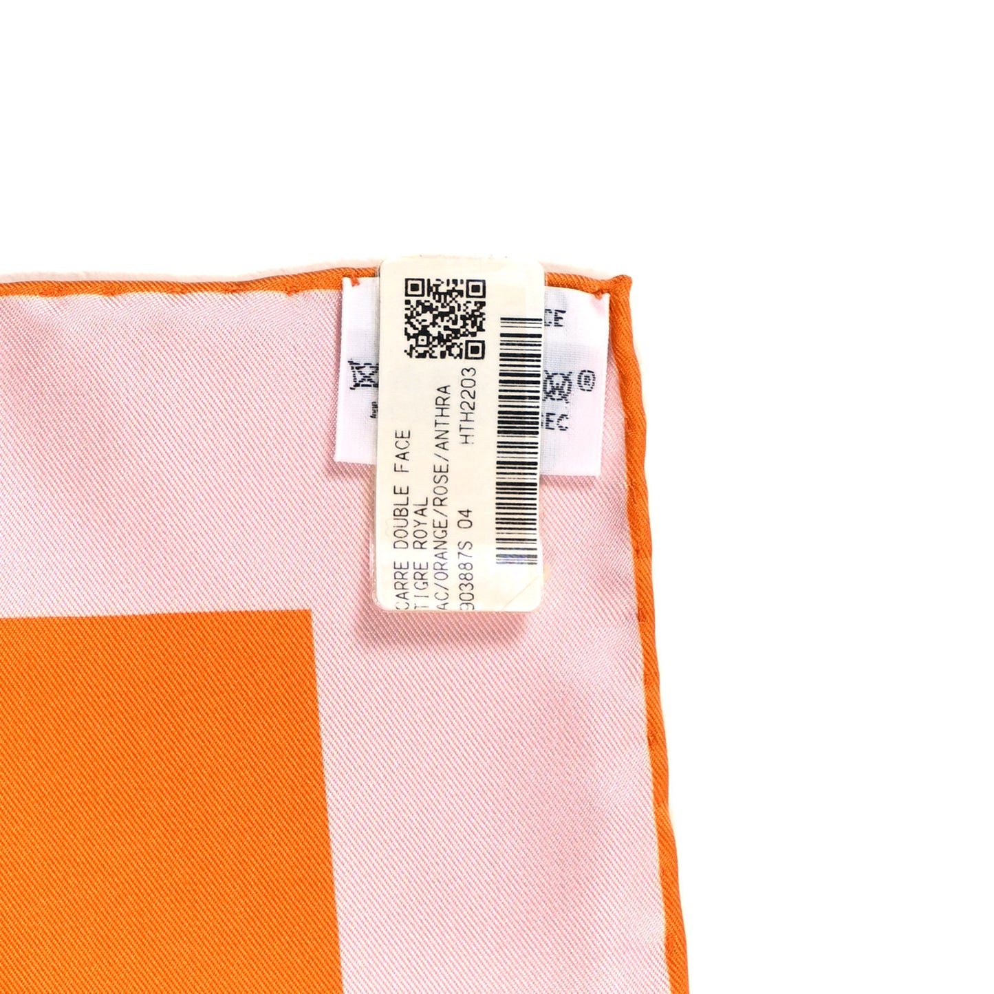 Silk Tiger Royal Double Face Scarf 90 Orange Rose Anthracite