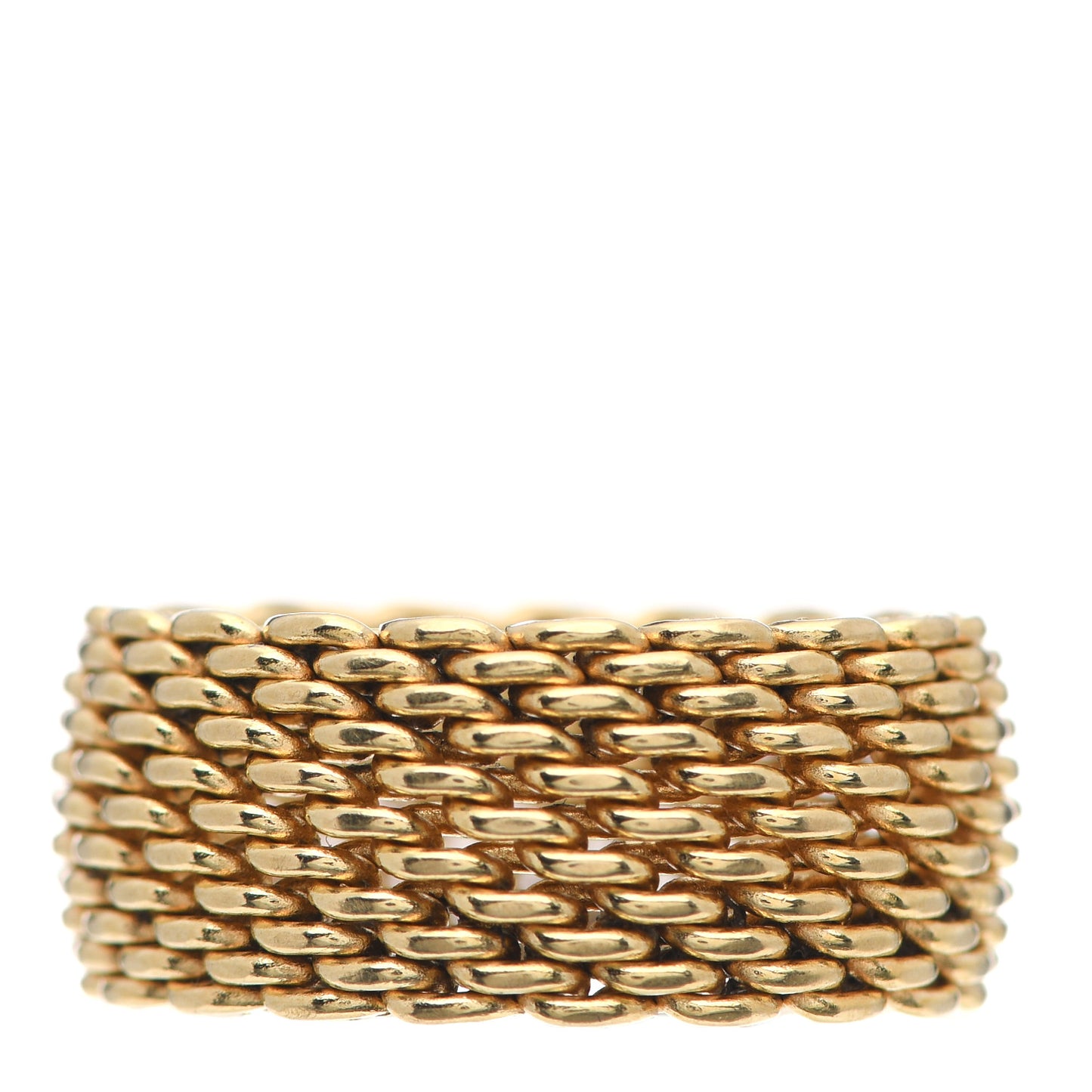 18K Yellow Gold Wide Somerset Mesh Ring 56 7.5