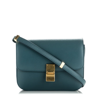 Celine Liege Calfskin Medium Classic Box Flap Bag Ocean 1 of 7