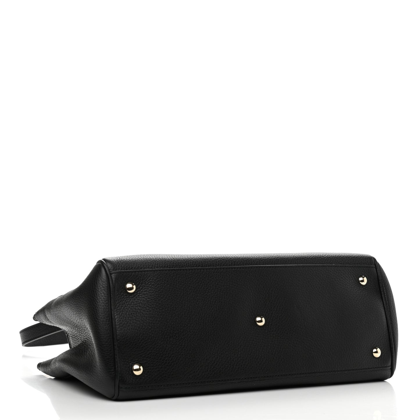 Pebbled Calfskin Medium Bamboo Shopper Tote Black