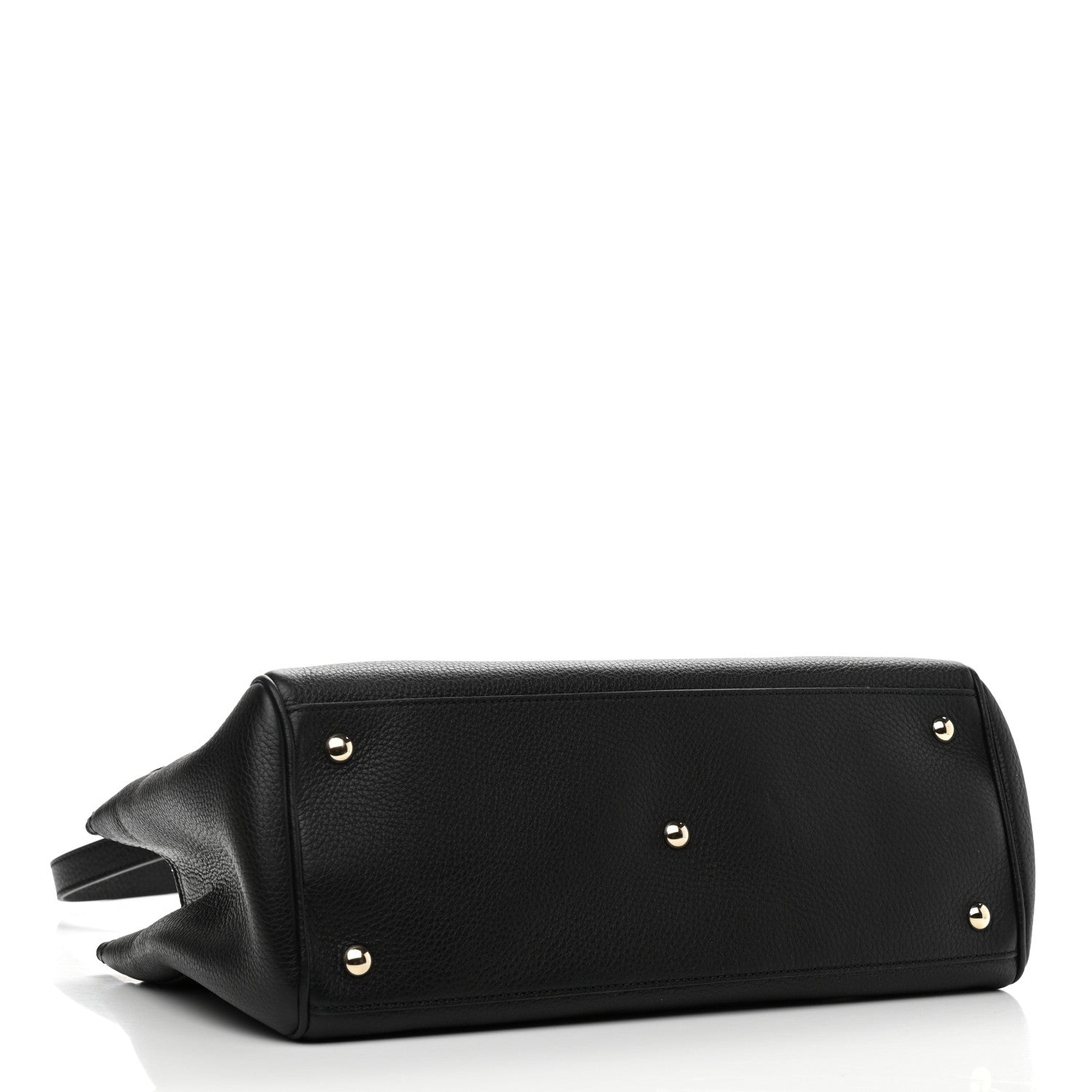Gucci Pebbled Calfskin Medium Bamboo Shopper Tote Black 3 of 10