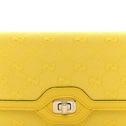 Gucci GG Monogram Textured Dollar Calfskin Small Luce Shoulder Bag Yellow 8 of 10
