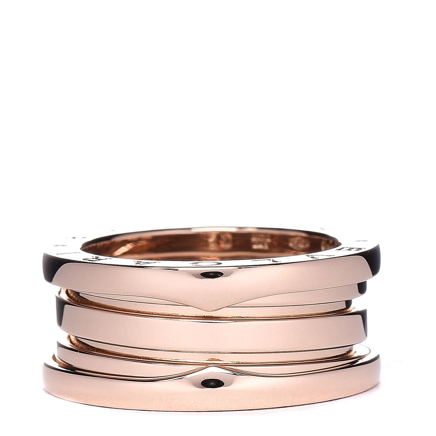 Bulgari 18K Rose Gold B.Zero1 Three-Band Ring 50 5.25 1 of 5