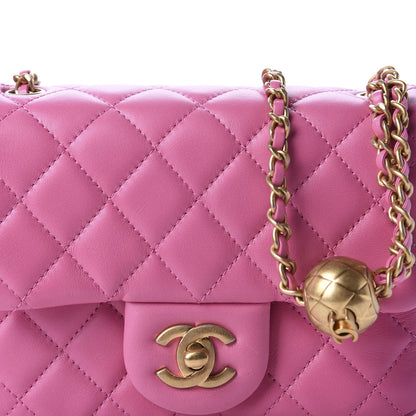 Chanel Lambskin Quilted Mini Pearl Crush Flap Pink 10 of 11