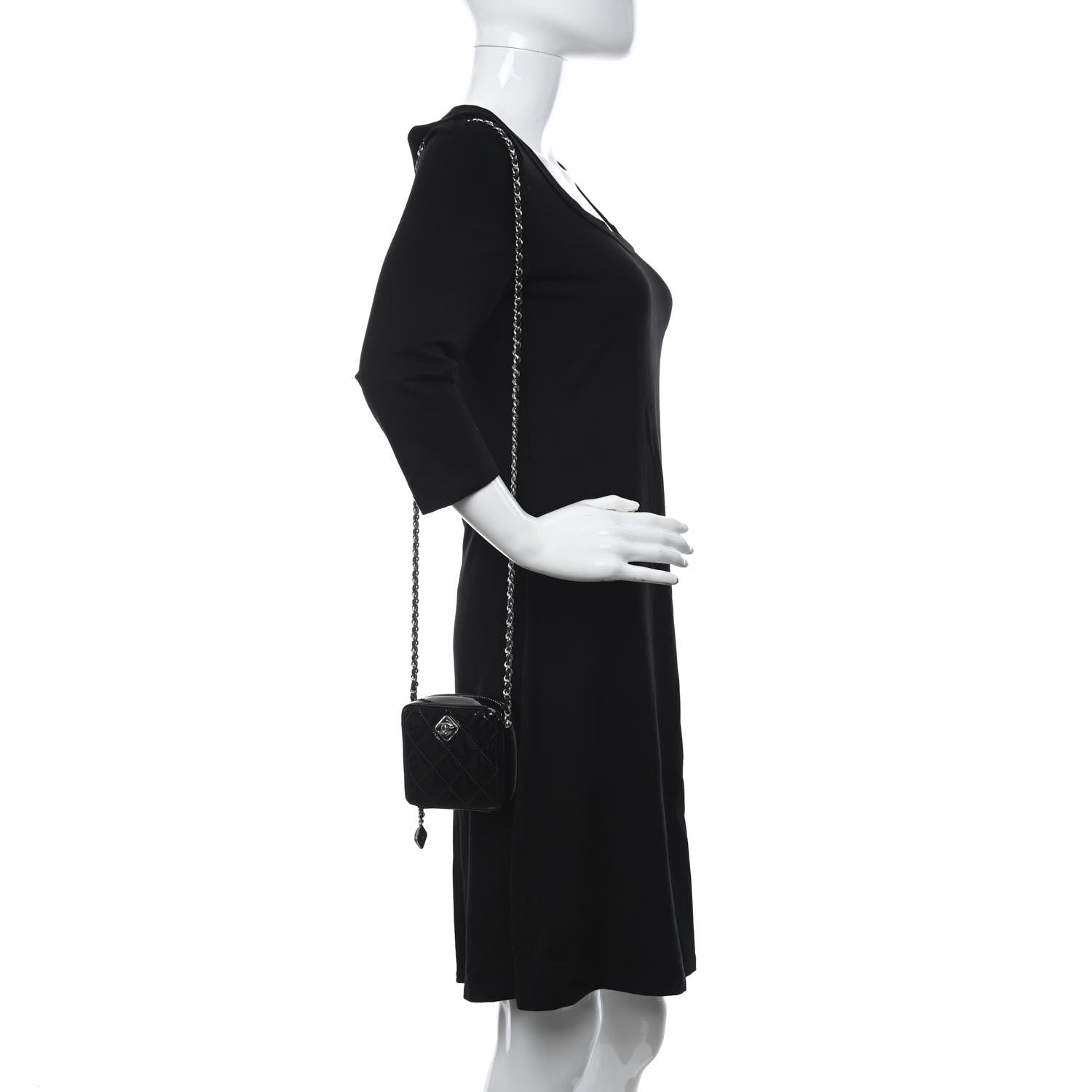 Chanel Patent Quilted Clutch With Chain Black 2 of 11