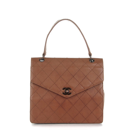 Chanel Caviar Flap Top Handle Bag Brown 1 of 9