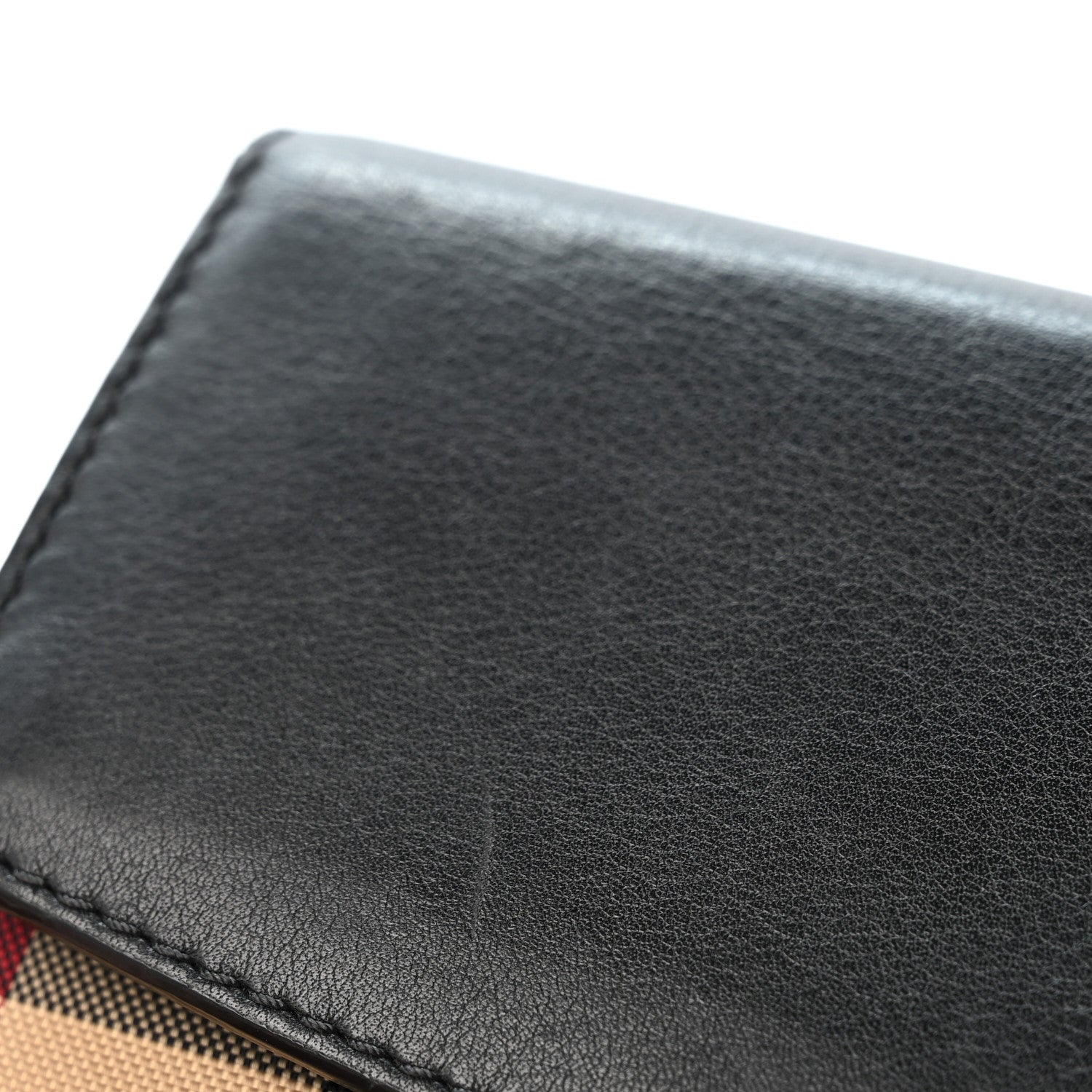 Burberry Calfskin Horseferry Check Porter Continental Wallet Black 9 of 10