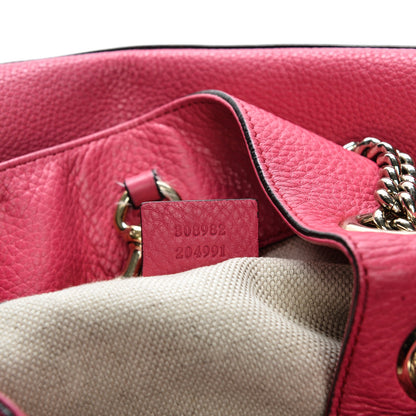 Gucci Pebbled Calfskin Medium Soho Chain Shoulder Bag Pink 7 of 9