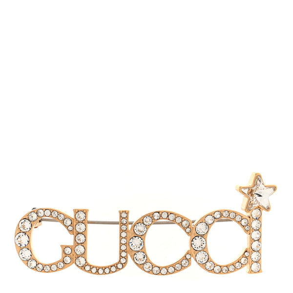 Gucci Metal Crystal Gucci Star Brooch Gold 1737206 – FASHIONPHILE