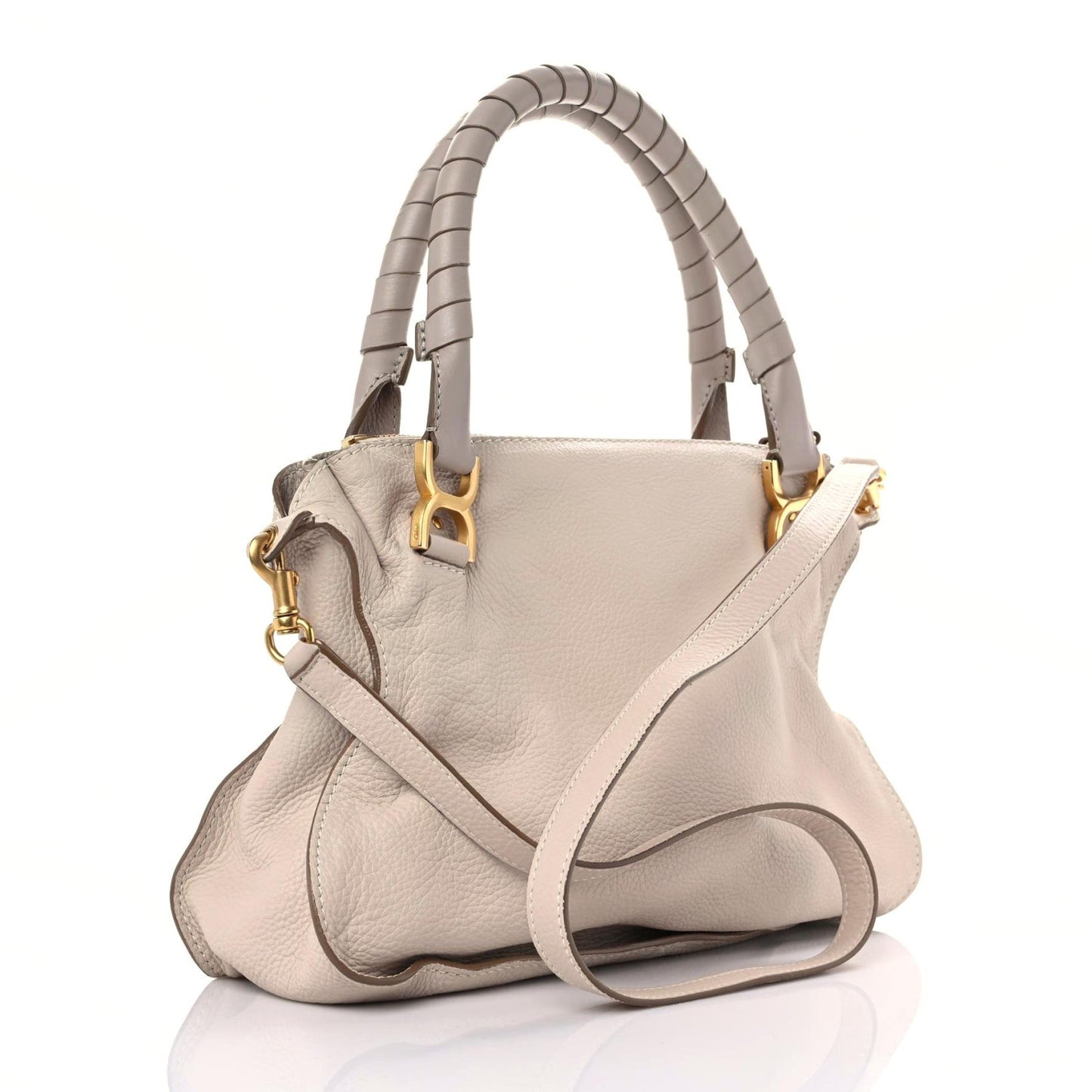 Calfskin Medium Marcie Satchel Abstract White