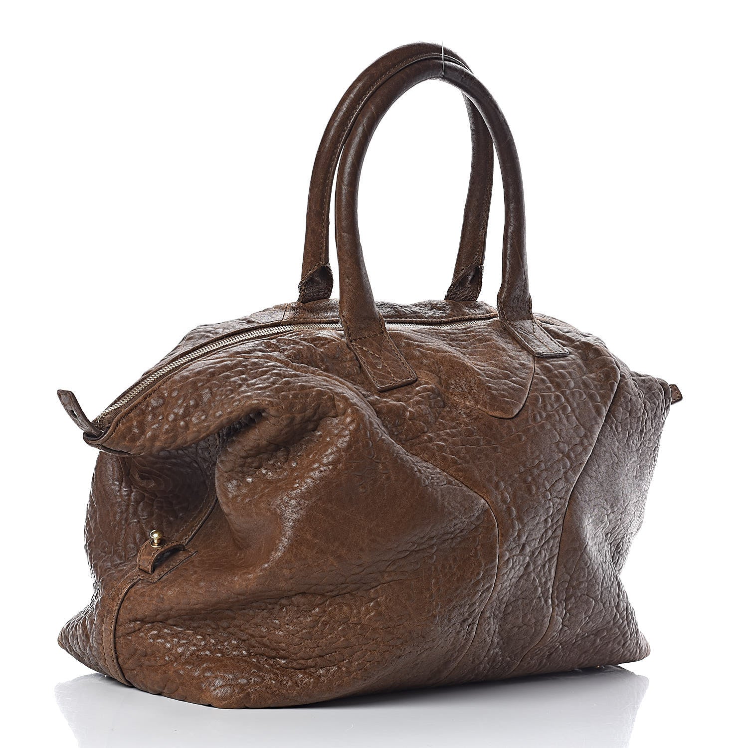 Saint Laurent Pebbled Lambskin Medium Easy Sac Brown 3 of 20