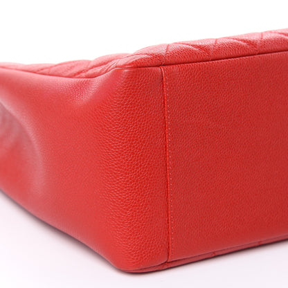 Chanel Caviar Quilted Grand Shopping Tote GST Red 8 of 19