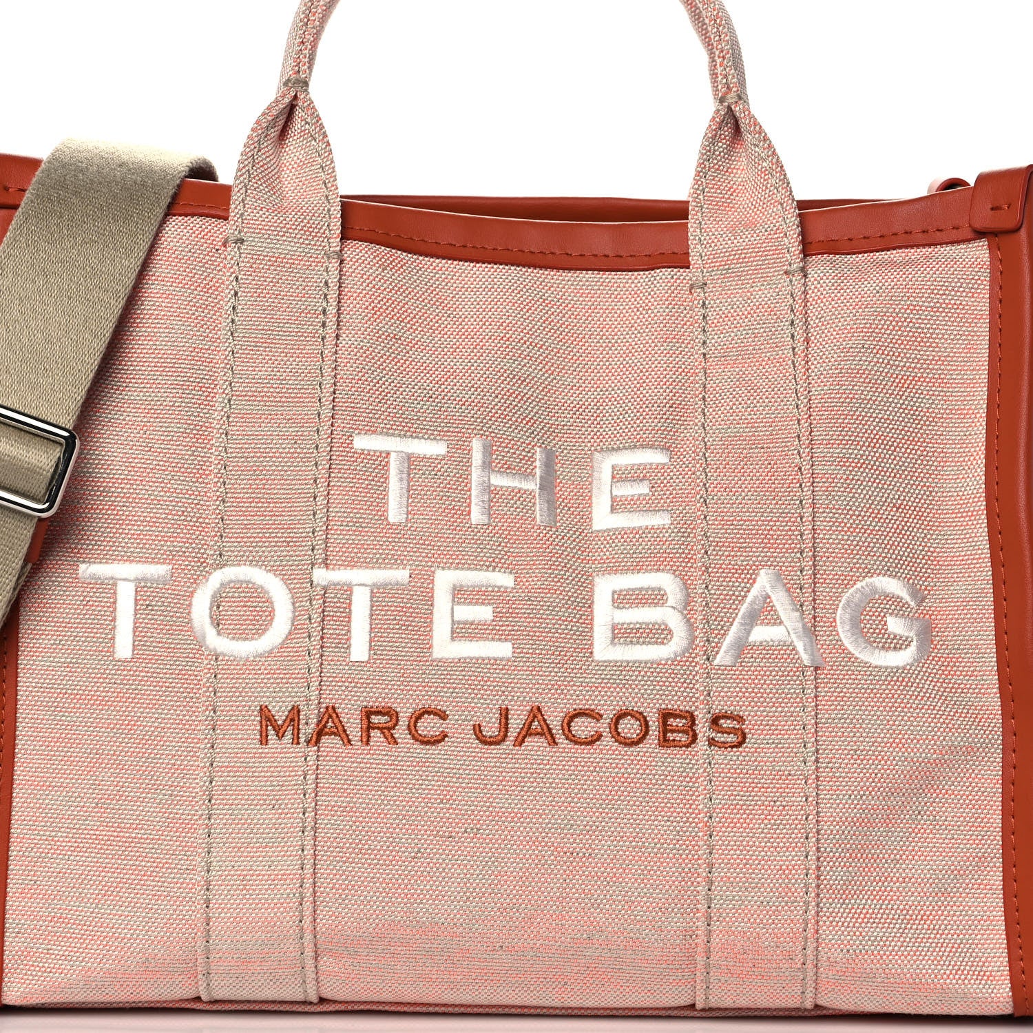 Marc Jacobs Cotton Canvas The Summer Medium Tote Bag Orange Rust 7 of 12