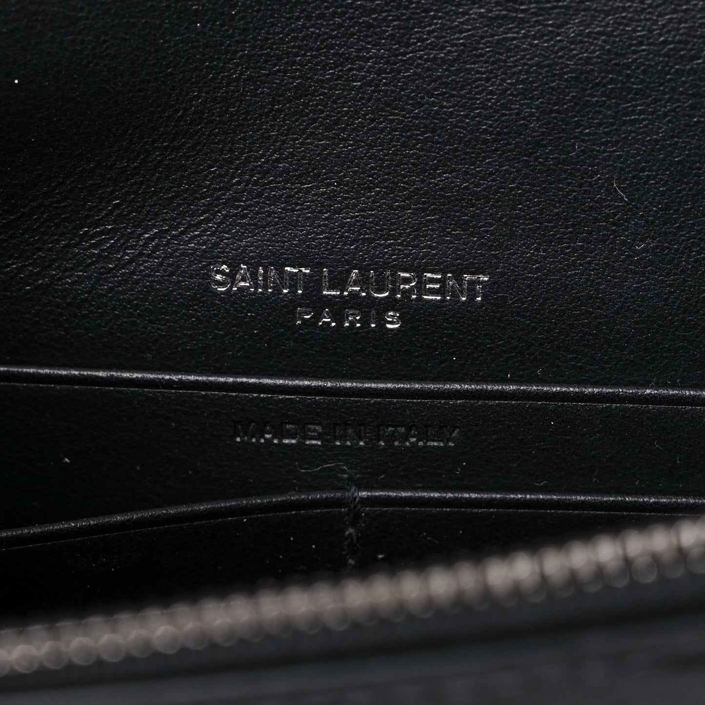 Calfskin Crocodile Embossed Monogram Sunset Chain Wallet Black