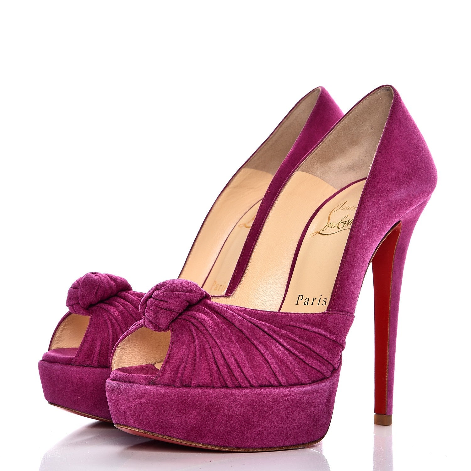 Christian Louboutin Suede Greissimo 140 Pumps 36.5 Framboise 3 of 8