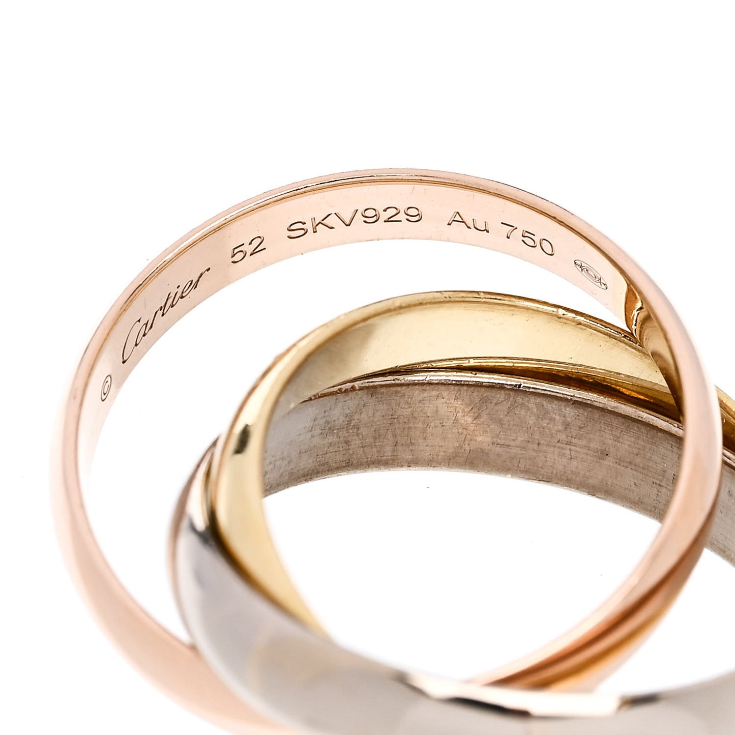 18K Pink Yellow White Gold Classic Trinity Ring 52 6