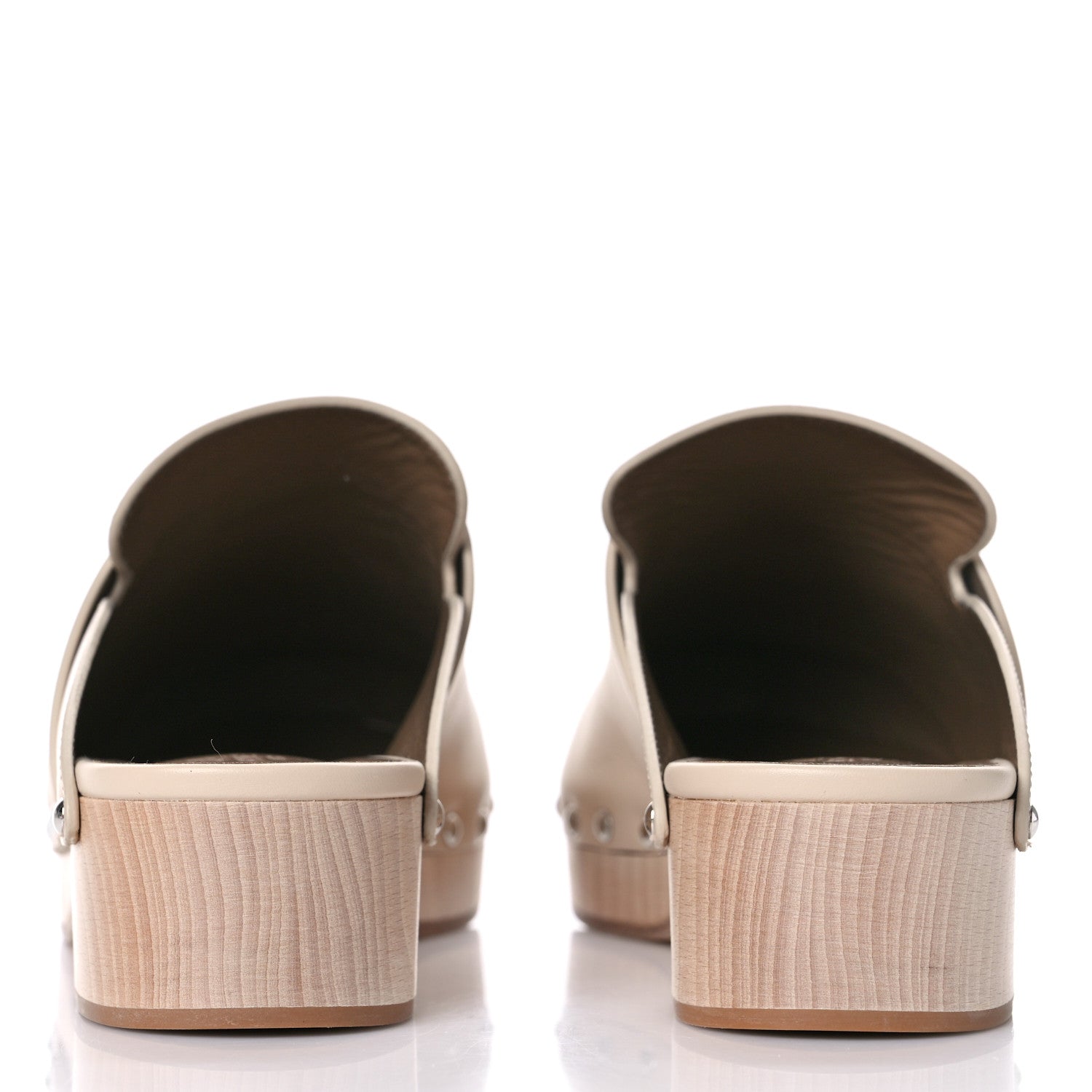 Hermes Calfskin Calya Mules 38 Hetre 5 of 9